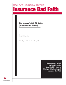 Insurance Bad Faith