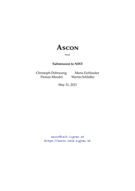 Ascon V1.2. Submission to NIST