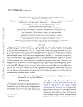 Arxiv:2006.03329V1 [Astro-Ph.SR] 5 Jun 2020 1