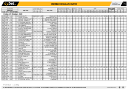 Midweek Regular Coupon 20/10/2020 09:50 1 / 3