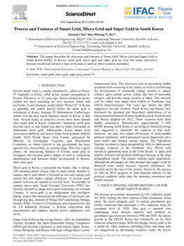 Process and Features of Smart Grid, Micro Grid and Super Grid in South Korea