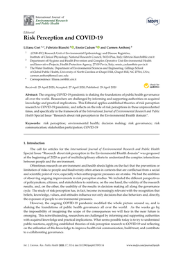 Risk Perception and COVID-19