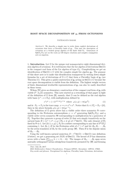 ROOT SPACE DECOMPOSITION of G2 from OCTONIONS
