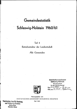 Gemeindestatistik Schleswig-Holstein 1960/61