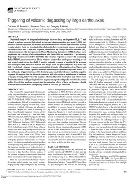 Triggering of Volcanic Degassing by Large Earthquakes