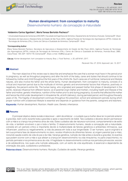 Human Development: from Conception to Maturity Desenvolvimento Humano: Da Concepção À Maturidade