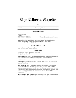 The Alberta Gazette