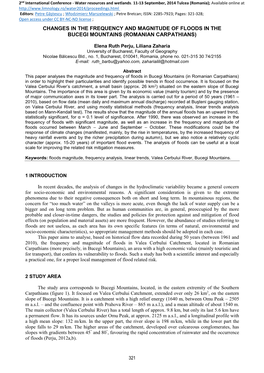 Changes in the Frequency and Magnitude of Floods in the Bucegi Mountains (Romanian Carpathians)