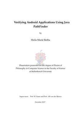 Verifying Android Applications Using Java Pathfinder