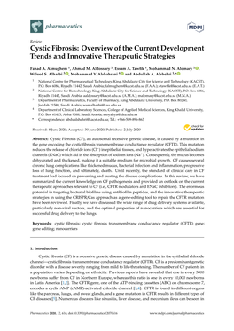 Cystic Fibrosis: Overview of the Current Development Trends and Innovative Therapeutic Strategies