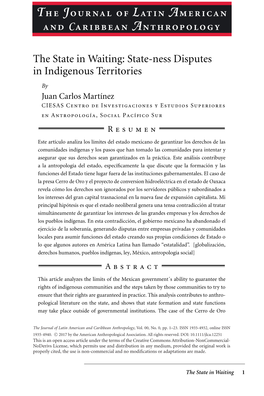 Ness Disputes in Indigenous Territories