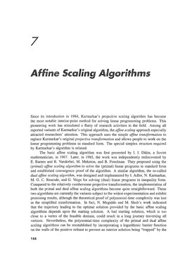 Affine Scaling I Orithll1s