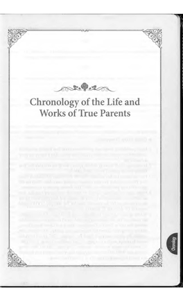 Chronology of the Life and Works of True Parents ~ Guide to the Chronology