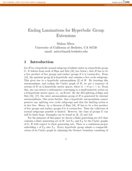 Ending Laminations for Hyperbolic Group Extensions