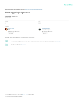 Planetary Geological Processes