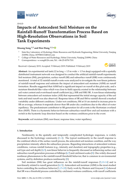 Impacts of Antecedent Soil Moisture on the Rainfall-Runoff Transformation Process Based on High-Resolution Observations in Soil Tank Experiments