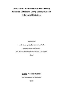 Analyses of Spontaneous Adverse Drug Reaction Databases Using Descriptive and Inferential Statistics