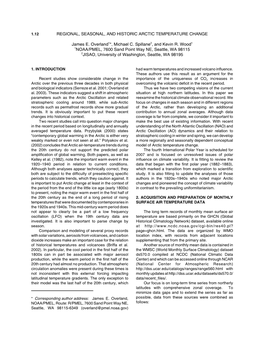 Regional, Seasonal, and Historic Arctic Temperature Change