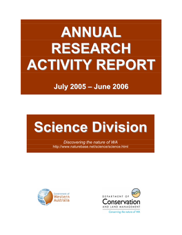 ANNUAL RESEARCH ACTIVITY REPORT Science Division