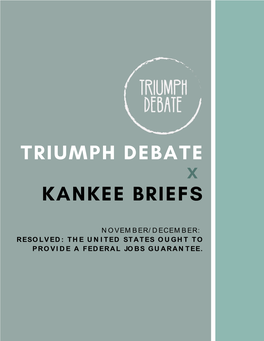 Triumph Debate Lincoln Douglas Brief – November/December 2020