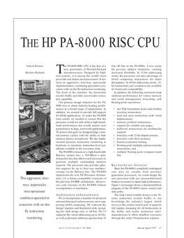 The Hp Pa-8000 Risc Cpu