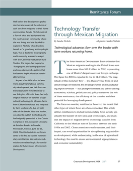 Technology Transfer Through Mexican Migration