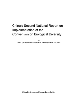 China's Second National Report on Implementation of the Convention on Biological Diversity