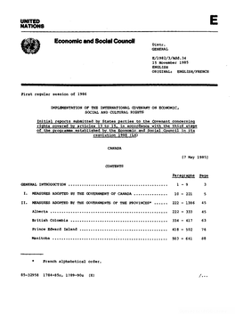 Economic and Social Council D Istr