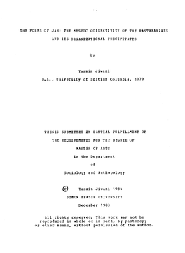 The Forms of Jah : the Mystic Collectivity of the Rastafarians And