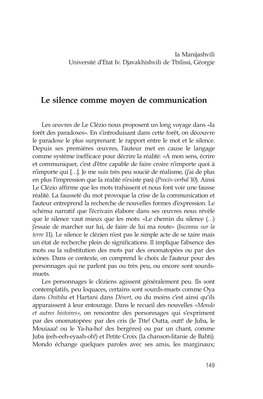 Le Silence Comme Moyen De Communication