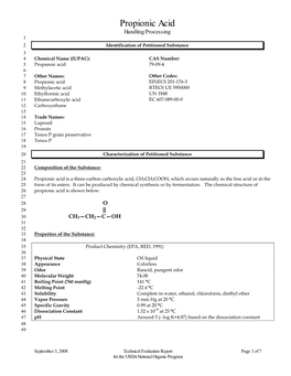 Propionic Acid