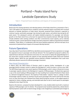 Peaks Island Ferry Landside Operations Study