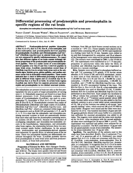 Specific Regions of the Rat Brain