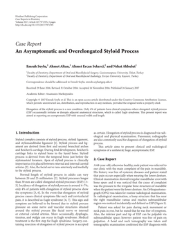 Case Report an Asymptomatic and Overelongated Styloid Process