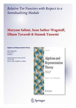 Relative Tor Functors with Respect to a Semidualizing Module