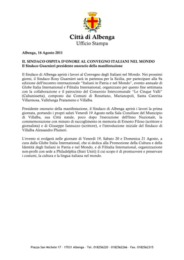 Città Di Albenga Ufficio Stampa