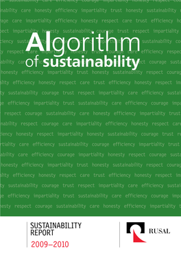 Of Sustainability Sustainability Report 2009–2010