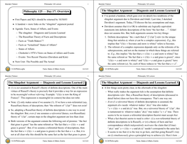 Overview the Slingshot Argument