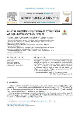 Coloring General Kneser Graphs and Hypergraphs Via High-Discrepancy