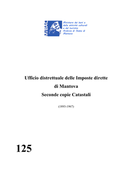 Ufficio Distrettuale Delle Imposte Dirette Di Mantova Seconde Copie Catastali