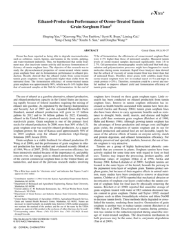 Ethanol Production Performance of Ozone Treated Tannin Grain