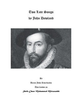 Two Lute Songs by John Dowland