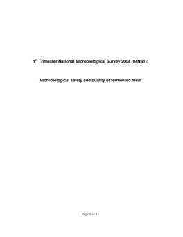 (04NS1): Microbiological Safety and Quality of Fermented Meat