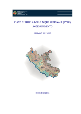 Piano Di Tutela Delle Acque Regionale (Ptar) Aggiornamento