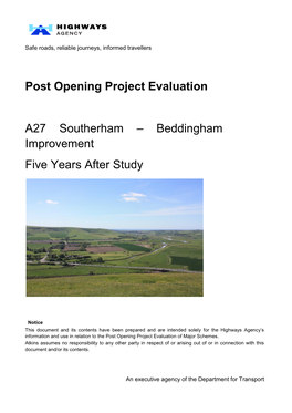 A27 Southerham – Beddingham Improvement Five Years After Study