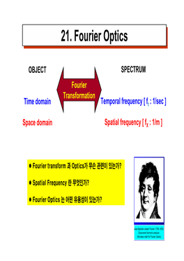 21. Fourier Optics 21. Fourier Optics