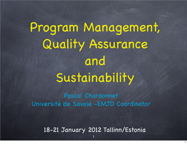 Pascal Chardonnet Université De Savoie -EMJD Coordinator 18-21