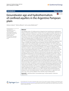 Groundwater Age and Hydrothermalism of Confined