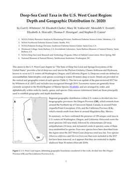 Deep-Sea Coral Taxa in the U.S. West Coast Region: Depth and Geographic Distribution (V