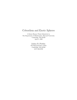 Cobordism and Exotic Spheres